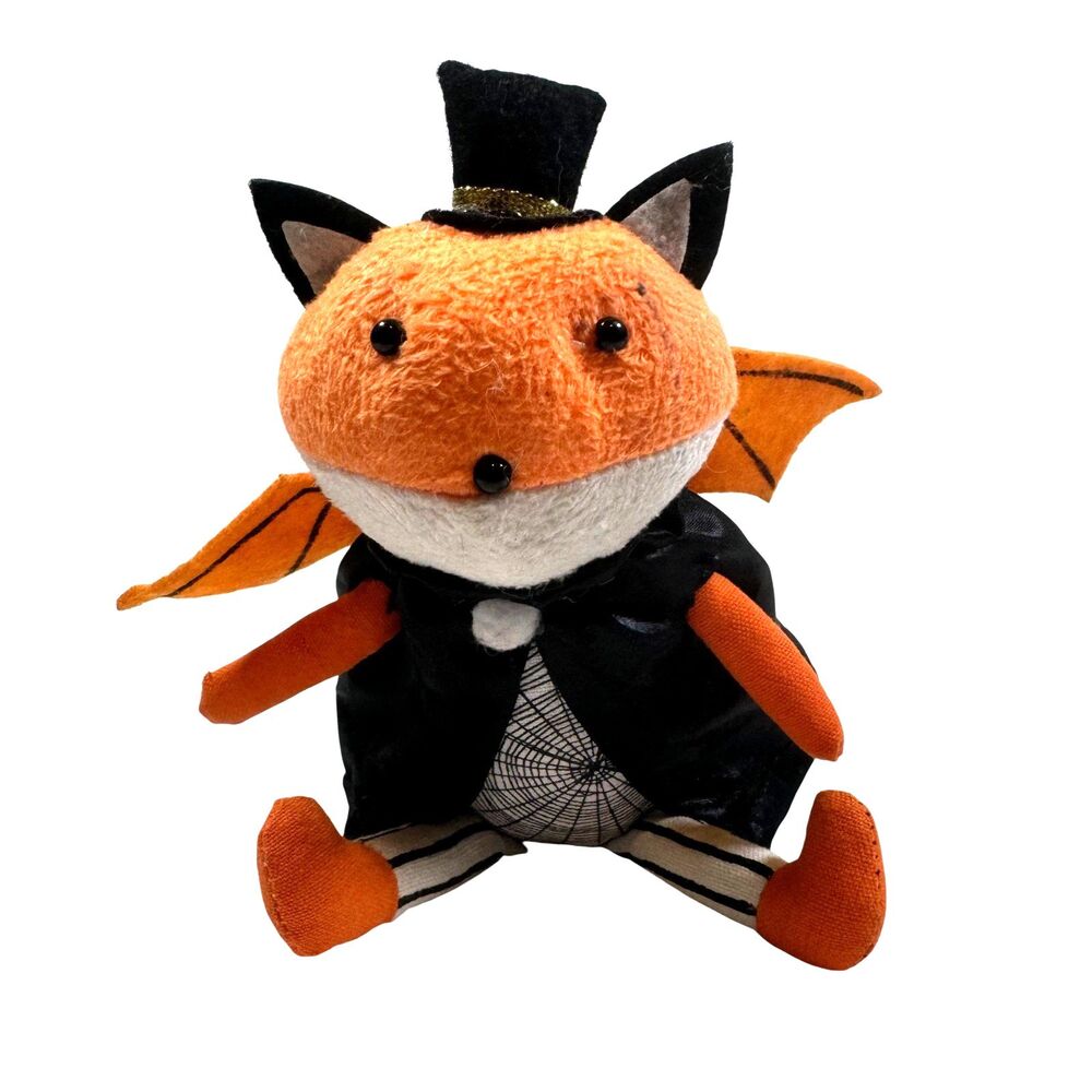 Target Hyde And Eek Fundy Fox Bat Halloween Fabric Sit About Holiday Decor Toy